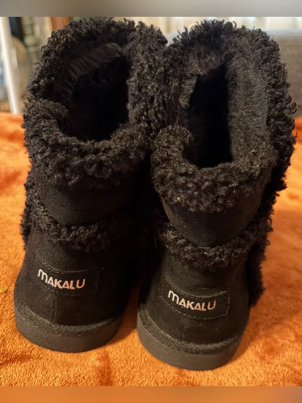 Classic Black Faux-Shearling Ankle Booties
